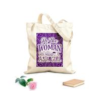 AILOONG Bolsa de tela con correa de cincha Tela de 340g/m² de grosor Sé la mujer que necesitabas cuando eras niña, cita del Día de la Mujer. Bolsa para dibujar