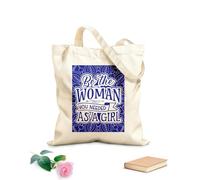 AILOONG Bolsa de tela con correa de cincha Tela de 340g/m² de grosor Sé la mujer que necesitabas cuando eras niña, cita del Día de la Mujer. Bolsa para dibujar