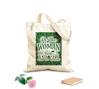 AILOONG Bolsa de tela con correa de cincha Tela de 340g/m² de grosor Sé la mujer que necesitabas cuando eras niña, cita del Día de la Mujer. Bolsa para dibujar