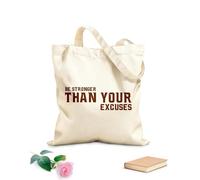 AILOONG Bolsa de tela con correa de cincha Tela de 340g/m² de grosor Sé más fuerte que tus excusas, tipografía, ventana de coche, cubierta de cápsula aislada. Bolsa para dibujar