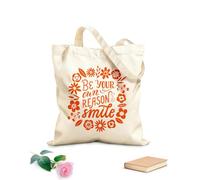 AILOONG Bolsa de tela con correa de cincha Tela de 340g/m² de grosor Sé tu propia razón para sonreír frase cita de amor propio Bolsa para dibujar