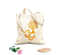 AILOONG Bolsa de tela con correa de cincha Tela de 340g/m² de grosor Serpiente en luna creciente y árbol de la vida, geometría de saco, ocultismo celestial, pagano, brujería Bolsa para dibujar