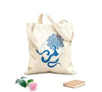 AILOONG Bolsa de tela con correa de cincha Tela de 340g/m² de grosor Serpiente en luna creciente y árbol de la vida, geometría de saco, ocultismo celestial, pagano, brujería Bolsa para dibujar