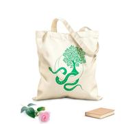 AILOONG Bolsa de tela con correa de cincha Tela de 340g/m² de grosor Serpiente en luna creciente y árbol de la vida, geometría de saco, ocultismo celestial, pagano, brujería Bolsa para dibujar