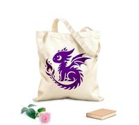 AILOONG Bolsa de tela con correa de cincha Tela de 340g/m² de grosor silueta de bebé dragón con fuego Bolsa para dibujar