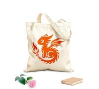 AILOONG Bolsa de tela con correa de cincha Tela de 340g/m² de grosor silueta de bebé dragón con fuego Bolsa para dibujar