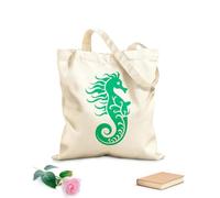 AILOONG Bolsa de tela con correa de cincha Tela de 340g/m² de grosor Una silueta estilizada de un caballito de mar con detalles intrincados y una melena suelta. Bolsa para dibujar