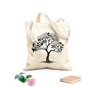 AILOONG Bolsa de tela con correa de cincha Un árbol estilizado con un tronco y ramas que representan el crecimiento, la vida y la fuerza. Tela de 12 oz de grosor Bolsa para dibujar 25x30cm Pequeño