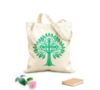 AILOONG Bolsa de tela con correa de cincha Un árbol estilizado con una cruz en él. Tela de 340g/m² de grosor Bolsa para dibujar