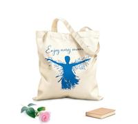 AILOONG Bolsa de tela con correa de cincha Un cartel con la silueta de una persona y las palabras disfruta cada momento Tela de 340g/m² de grosor Bolsa para dibujar