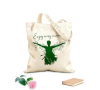 AILOONG Bolsa de tela con correa de cincha Un cartel con la silueta de una persona y las palabras disfruta cada momento Tela de 340g/m² de grosor Bolsa para dibujar