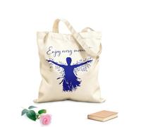 AILOONG Bolsa de tela con correa de cincha Un cartel con la silueta de una persona y las palabras disfruta cada momento Tela de 340g/m² de grosor Bolsa para dibujar