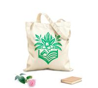 AILOONG Bolsa de tela con correa de cincha Un logotipo floral estilizado Tela de 340g/m² de grosor Bolsa para dibujar
