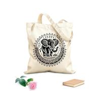 AILOONG Bolsa de tela con correa de cincha Una poderosa estilización de un elefante en una escena histórica o ceremonial. Tela de 12 oz de grosor Bolsa para dibujar 31x36cm Mediano