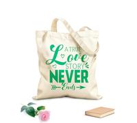 AILOONG Bolsa de tela con correa de cincha Una verdadera historia de amor que nunca termina, diseño de San Valentín. Tela de 340g/m² de grosor Bolsa para dibujar
