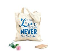 AILOONG Bolsa de tela con correa de cincha Una verdadera historia de amor que nunca termina, diseño de San Valentín. Tela de 340g/m² de grosor Bolsa para dibujar