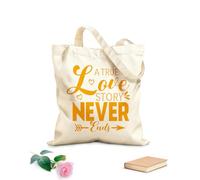 AILOONG Bolsa de tela con correa de cincha Una verdadera historia de amor que nunca termina, diseño de San Valentín. Tela de 340g/m² de grosor Bolsa para dibujar