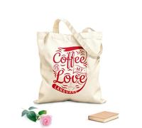 AILOONG Bolsas de almacenamiento de poliéster y algodón 1 El café es mi lenguaje del amor Tela de 340g/m² de grosor Eslogan personalizable