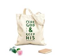 AILOONG Bolsas de almacenamiento de poliéster y algodón Cita bíblica: Teme a Dios y guarda sus mandamientos. Tela de 340g/m² de grosor Eslogan personalizable