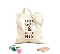 AILOONG Bolsas de almacenamiento de poliéster y algodón Cita bíblica: Teme a Dios y guarda sus mandamientos. Tela de 340g/m² de grosor Eslogan personalizable