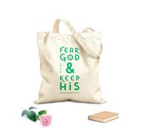 AILOONG Bolsas de almacenamiento de poliéster y algodón Cita bíblica: Teme a Dios y guarda sus mandamientos. Tela de 340g/m² de grosor Eslogan personalizable