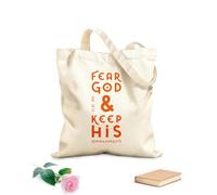 AILOONG Bolsas de almacenamiento de poliéster y algodón Cita bíblica: Teme a Dios y guarda sus mandamientos. Tela de 340g/m² de grosor Eslogan personalizable