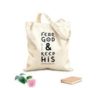 AILOONG Bolsas de almacenamiento de poliéster y algodón Cita bíblica: Teme a Dios y guarda sus mandamientos. Tela de 12 oz de grosor Eslogan personalizable 31x36cm Mediano