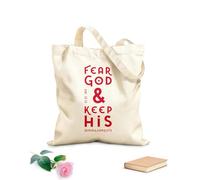 AILOONG Bolsas de almacenamiento de poliéster y algodón Cita bíblica: Teme a Dios y guarda sus mandamientos. Tela de 340g/m² de grosor Eslogan personalizable