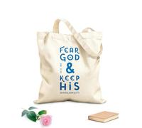 AILOONG Bolsas de almacenamiento de poliéster y algodón Cita bíblica: Teme a Dios y guarda sus mandamientos. Tela de 340g/m² de grosor Eslogan personalizable
