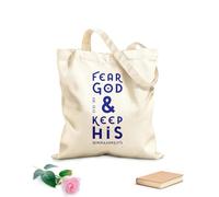AILOONG Bolsas de almacenamiento de poliéster y algodón Cita bíblica: Teme a Dios y guarda sus mandamientos. Tela de 340g/m² de grosor Eslogan personalizable