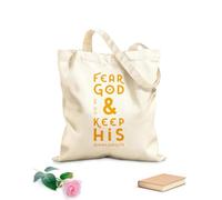 AILOONG Bolsas de almacenamiento de poliéster y algodón Cita bíblica: Teme a Dios y guarda sus mandamientos. Tela de 340g/m² de grosor Eslogan personalizable