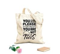 AILOONG Bolsas de almacenamiento de poliéster y algodón Cita de tacos: no puedes complacer a todos. Tela de 12 oz de grosor Eslogan personalizable 31x36cm Mediano