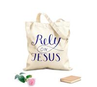 AILOONG Bolsas de almacenamiento de poliéster y algodón Citas cristianas escritas a mano: Dios te bendiga. Tela de 340g/m² de grosor Eslogan personalizable