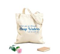 AILOONG Bolsas de almacenamiento de poliéster y algodón Diseño de versículo bíblico: Estaré contigo Tela de 340g/m² de grosor Eslogan personalizable