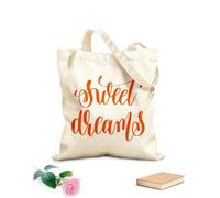 AILOONG Bolsas de almacenamiento de poliéster y algodón dulces sueños y letras a mano Tela de 340g/m² de grosor Eslogan personalizable