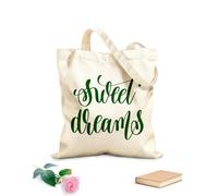 AILOONG Bolsas de almacenamiento de poliéster y algodón dulces sueños y letras a mano Tela de 340g/m² de grosor Eslogan personalizable
