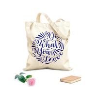 AILOONG Bolsas de almacenamiento de poliéster y algodón Haz lo que amas bien Tela de 340g/m² de grosor Eslogan personalizable