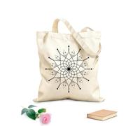AILOONG Bolsas de almacenamiento de poliéster y algodón Hermoso mandala floral Tela de 12 oz de grosor Eslogan personalizable 25x30cm Pequeño