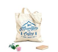 AILOONG Bolsas de almacenamiento de poliéster y algodón Impresión de viaje: Las montañas te llaman. Tela de 340g/m² de grosor Eslogan personalizable