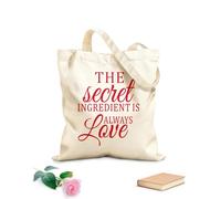 AILOONG Bolsas de almacenamiento de poliéster y algodón Inicio Citas El ingrediente secreto siempre es el amor Tela de 340g/m² de grosor Plegable