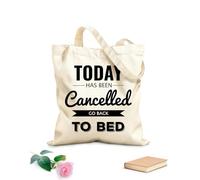 AILOONG Bolsas de almacenamiento de poliéster y algodón La cita motivacional retro de hoy ha sido cancelada. Tela de 12 oz de grosor Eslogan personalizable 31x36cm Mediano
