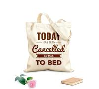 AILOONG Bolsas de almacenamiento de poliéster y algodón La cita motivacional retro de hoy ha sido cancelada. Tela de 340g/m² de grosor Eslogan personalizable