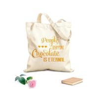 AILOONG Bolsas de almacenamiento de poliéster y algodón La gente decepciona, el chocolate es una cita eterna. Tela de 340g/m² de grosor Eslogan personalizable