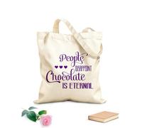 AILOONG Bolsas de almacenamiento de poliéster y algodón La gente decepciona, el chocolate es una cita eterna. Tela de 340g/m² de grosor Eslogan personalizable