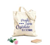 AILOONG Bolsas de almacenamiento de poliéster y algodón La gente decepciona, el chocolate es una cita eterna. Tela de 340g/m² de grosor Eslogan personalizable