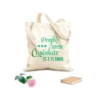 AILOONG Bolsas de almacenamiento de poliéster y algodón La gente decepciona, el chocolate es una cita eterna. Tela de 340g/m² de grosor Eslogan personalizable