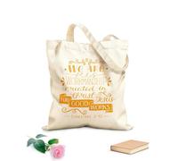 AILOONG Bolsas de almacenamiento de poliéster y algodón Letras a mano con versículo bíblico Somos suyos Tela de 340g/m² de grosor Eslogan personalizable