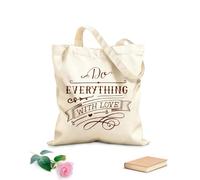 AILOONG Bolsas de almacenamiento de poliéster y algodón Letras a mano con versículos bíblicos: hazlo todo. Tela de 340g/m² de grosor Eslogan personalizable