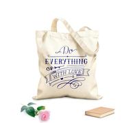 AILOONG Bolsas de almacenamiento de poliéster y algodón Letras a mano con versículos bíblicos: hazlo todo. Tela de 340g/m² de grosor Eslogan personalizable
