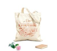 AILOONG Bolsas de almacenamiento de poliéster y algodón Letras a mano con versículos bíblicos: hazlo todo. Tela de 340g/m² de grosor Eslogan personalizable